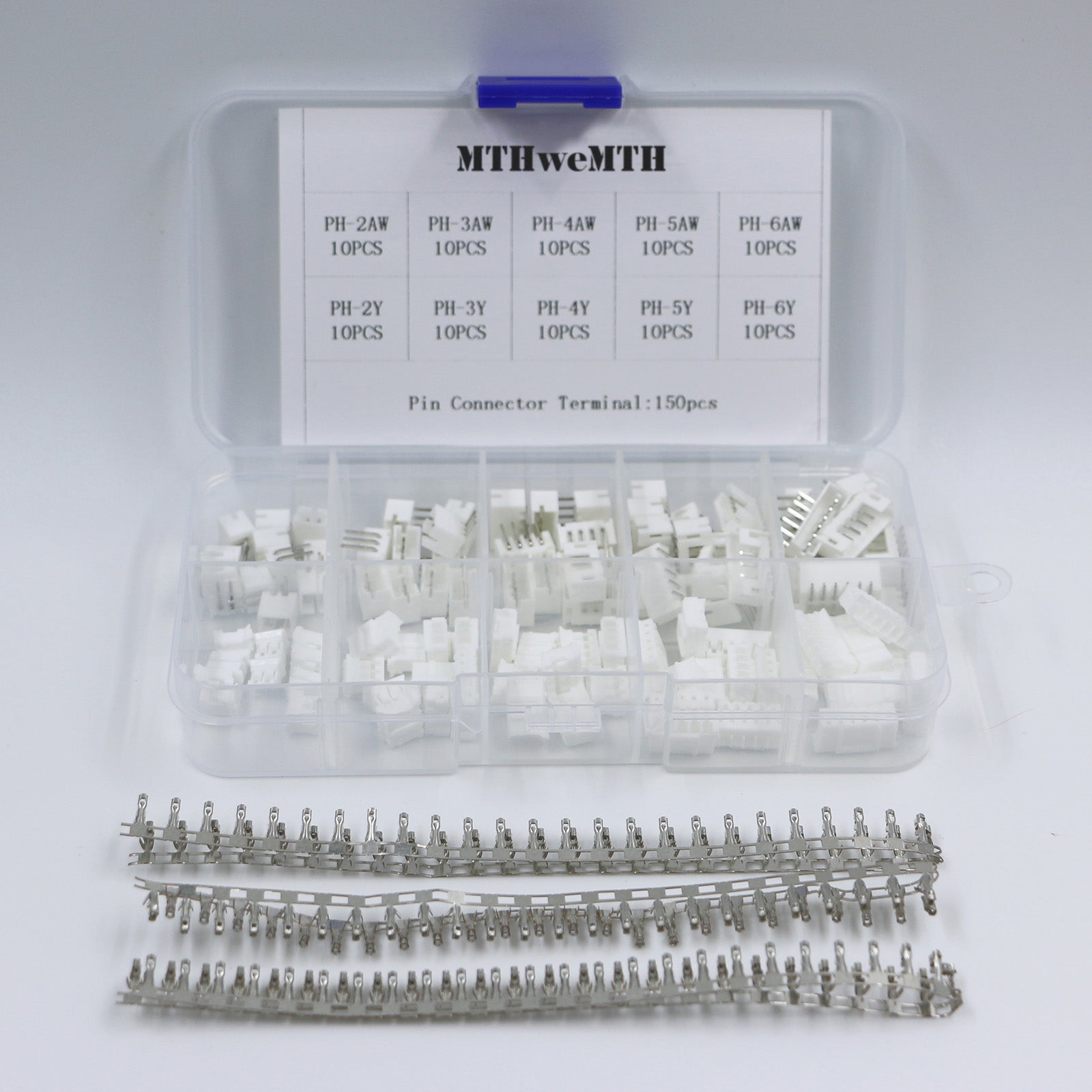 PHAW2.0 2P-6P Pitch Terminal Male And Female Housing Kit Pin Connector Terminal Connector Kit 200Pcs MTHweMTH